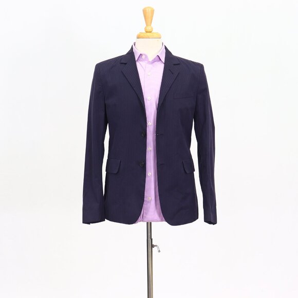 Marni X H&M 38R Navy Blazer Sport Coat Jacket 3-Button Stripe Y642